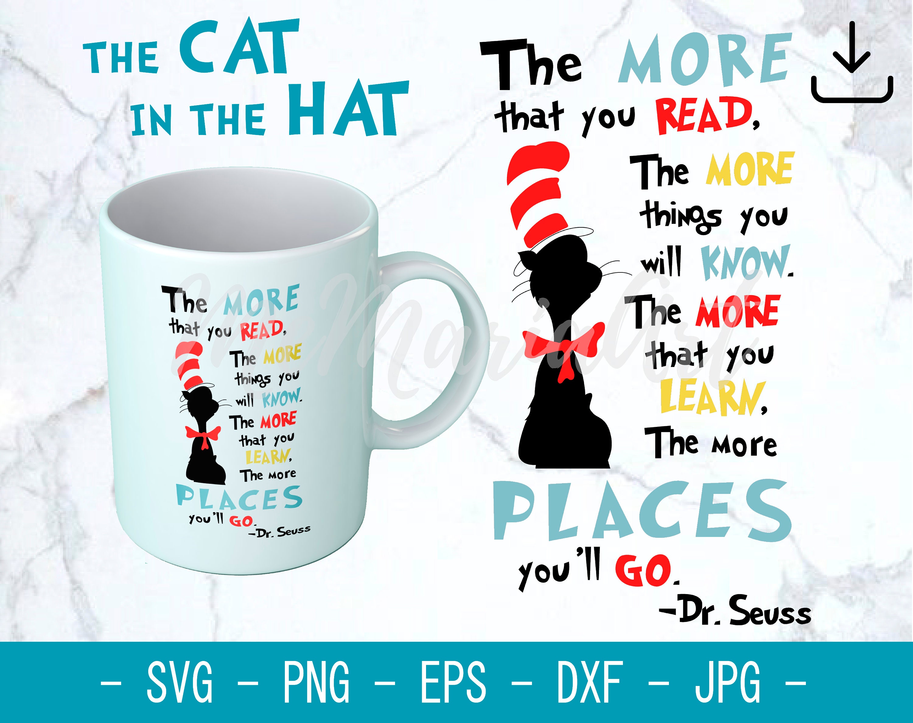 The Cat In The Hat Svg file for Cricut Hat Dr Seuss Svg Dxf | Etsy