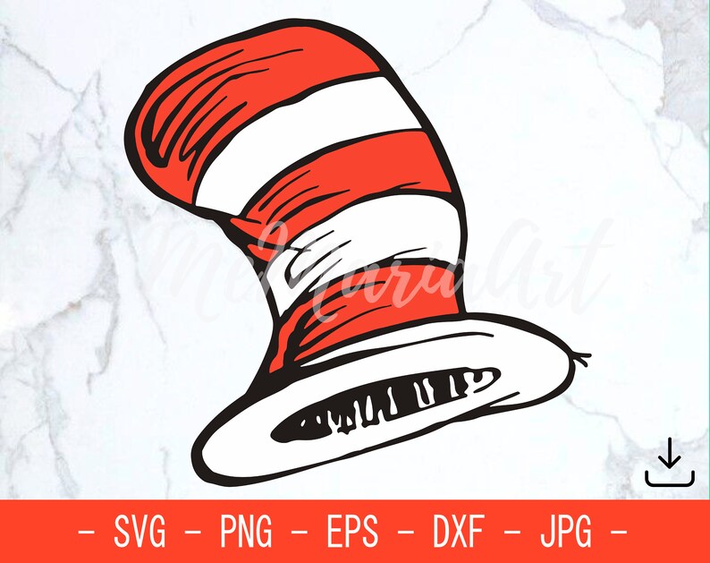 Download Art Collectibles Clip Art Hat Dr Suess Birthday Svg Dxf Eps Jpg Png Silhouette Cut File Digital Download Hat Clipart The Cat In The Hat Svg File For Cricut