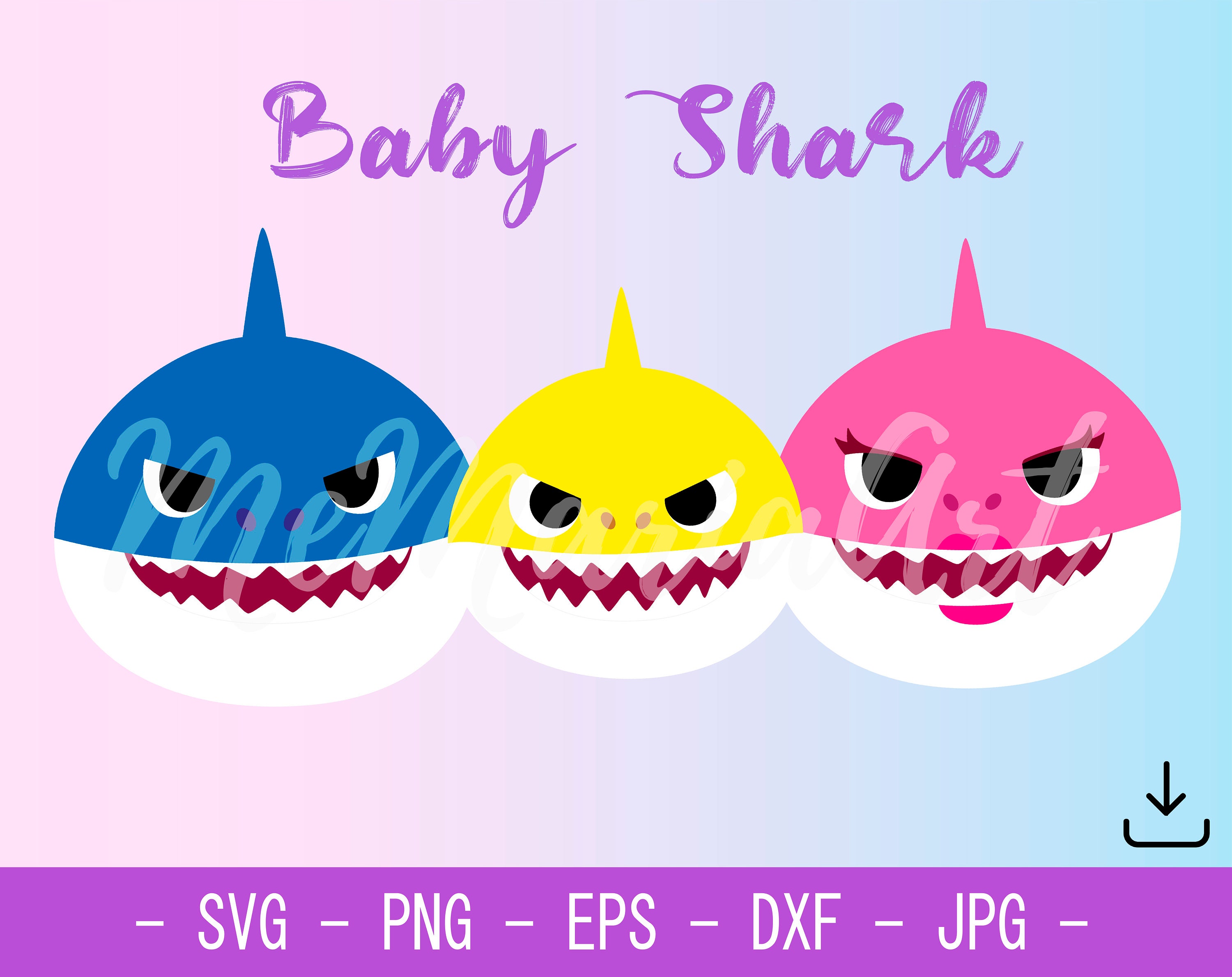Download Angry Shark Family Svg Baby Shark Family Svg file for ...