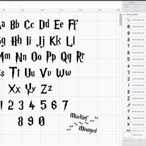 harry potter font for the cricut harry potter font for the cricut