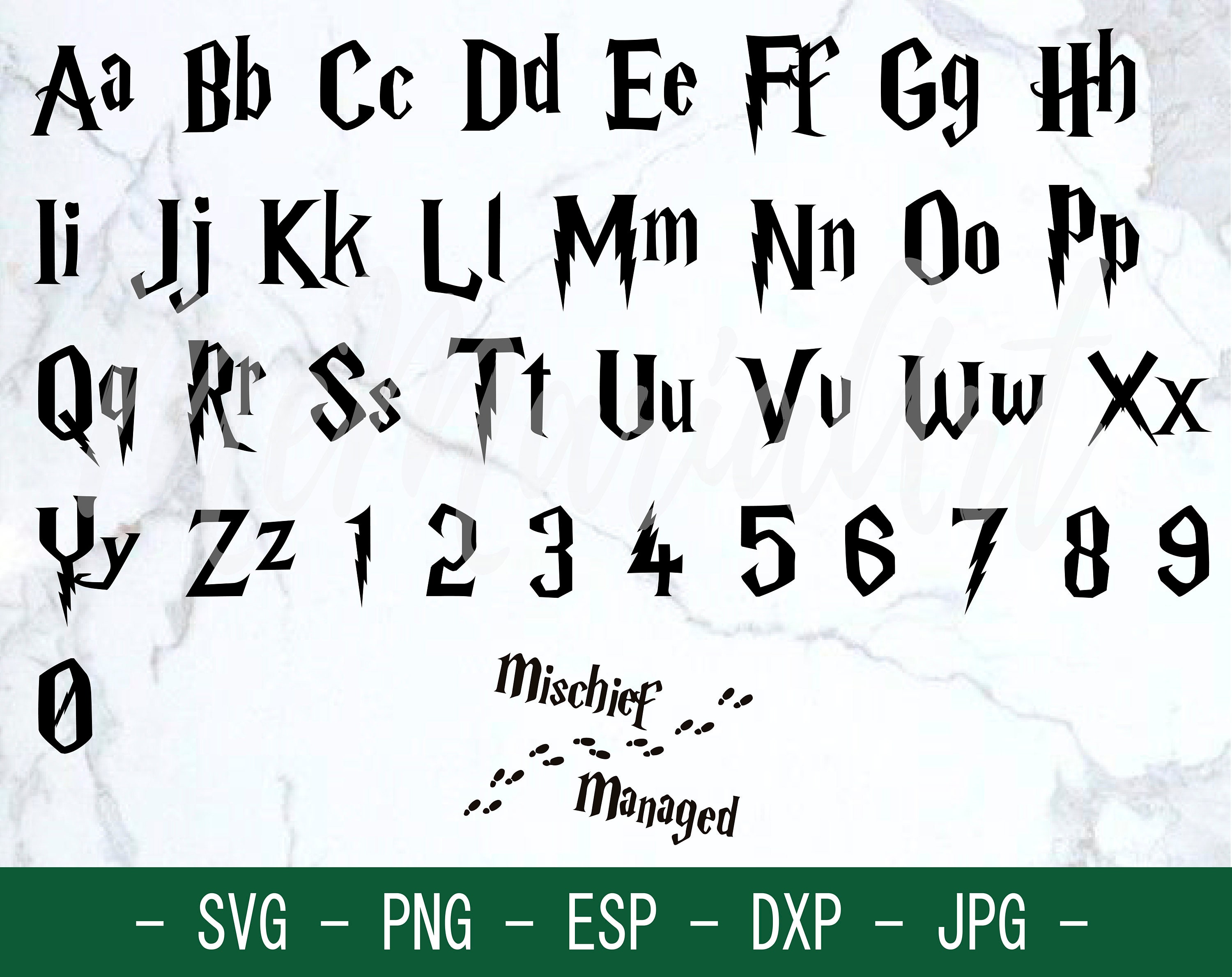 Harry Potter Font Svg File For Cricut Harry Potter Alphabet Etsy | My