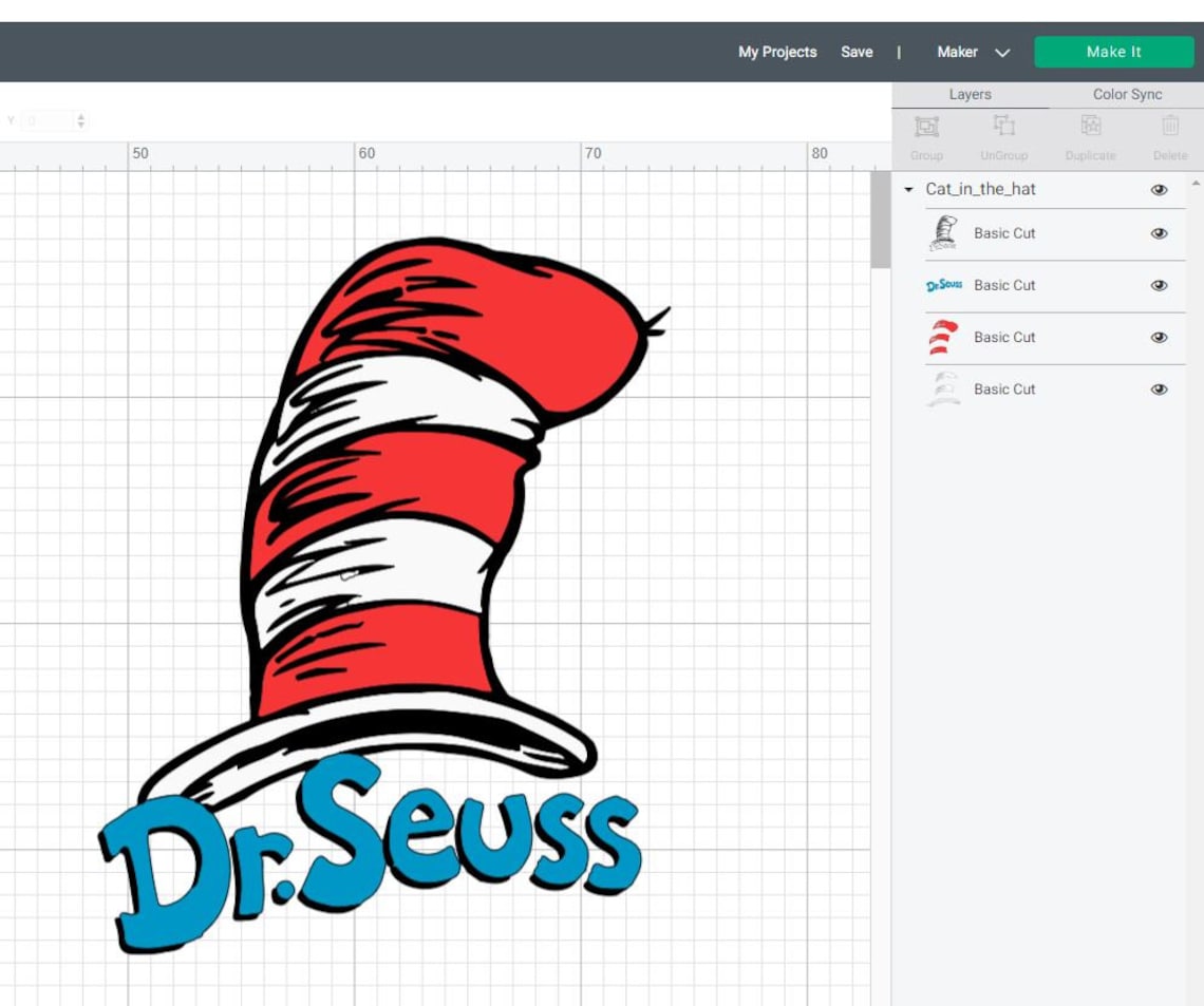 The Cat In The Hat Svg file for Cricut Hat Dr Suess Birthday | Etsy
