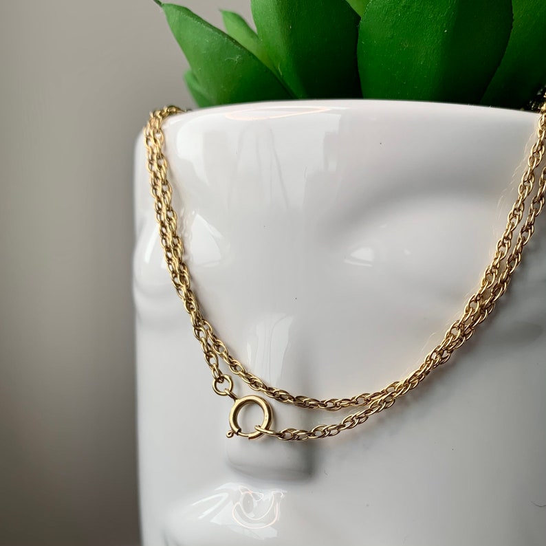 Vintage 9ct Gold 25.5\u201d Long Rope Twist Chain Necklace Hallmarked Jewellery