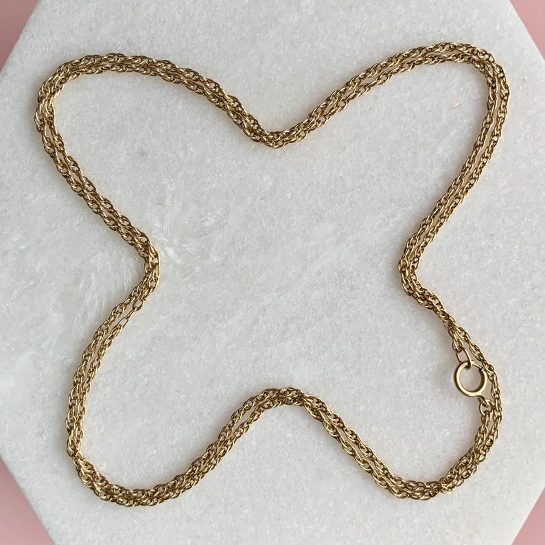 Vintage 9ct Gold 25.5\u201d Long Rope Twist Chain Necklace Hallmarked Jewellery