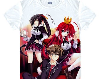 Hot Anime Highschool DxD Casual Unisexe Pull-over T-shirt blanc à manches courtes Tee
