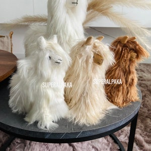 Alpaca toy - handmade - extremely soft / Alpaca Stuffed Animal Plush Alpaca Fur / Llama fur alpaca Standing - gift for any occasion