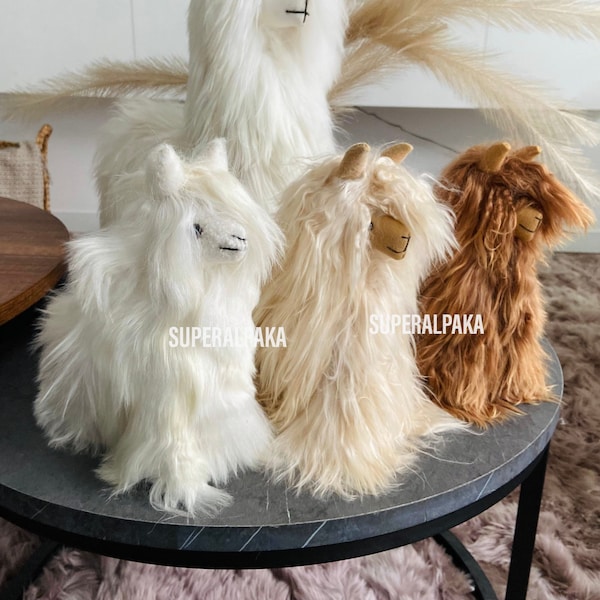 Jouet d'alpaga - fait à la main - extrêmement doux / Alpaca Stuffed Animal Plush Alpaca Fur / Lama fourrure alpaga Standing - cadeau pour toute occasion