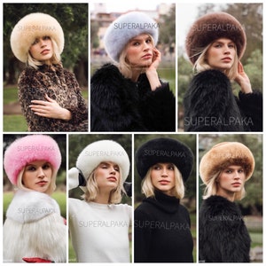 Premium Baby Alpaca fur hat, winter fur hat, Ladies womens FINE Alpaca hat, unisex alpaca hat, russian hat, cossack hat, Christmas Gift Idea