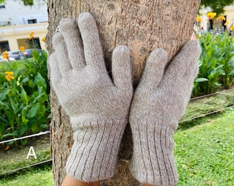 Gants d’hiver réversibles en alpaga, gants d’hiver en alpaga, gants en laine d’alpaga, gants d’hiver en alpaga tricotés à la main