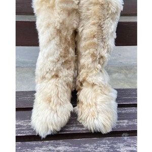 Furry tall boots hot sale