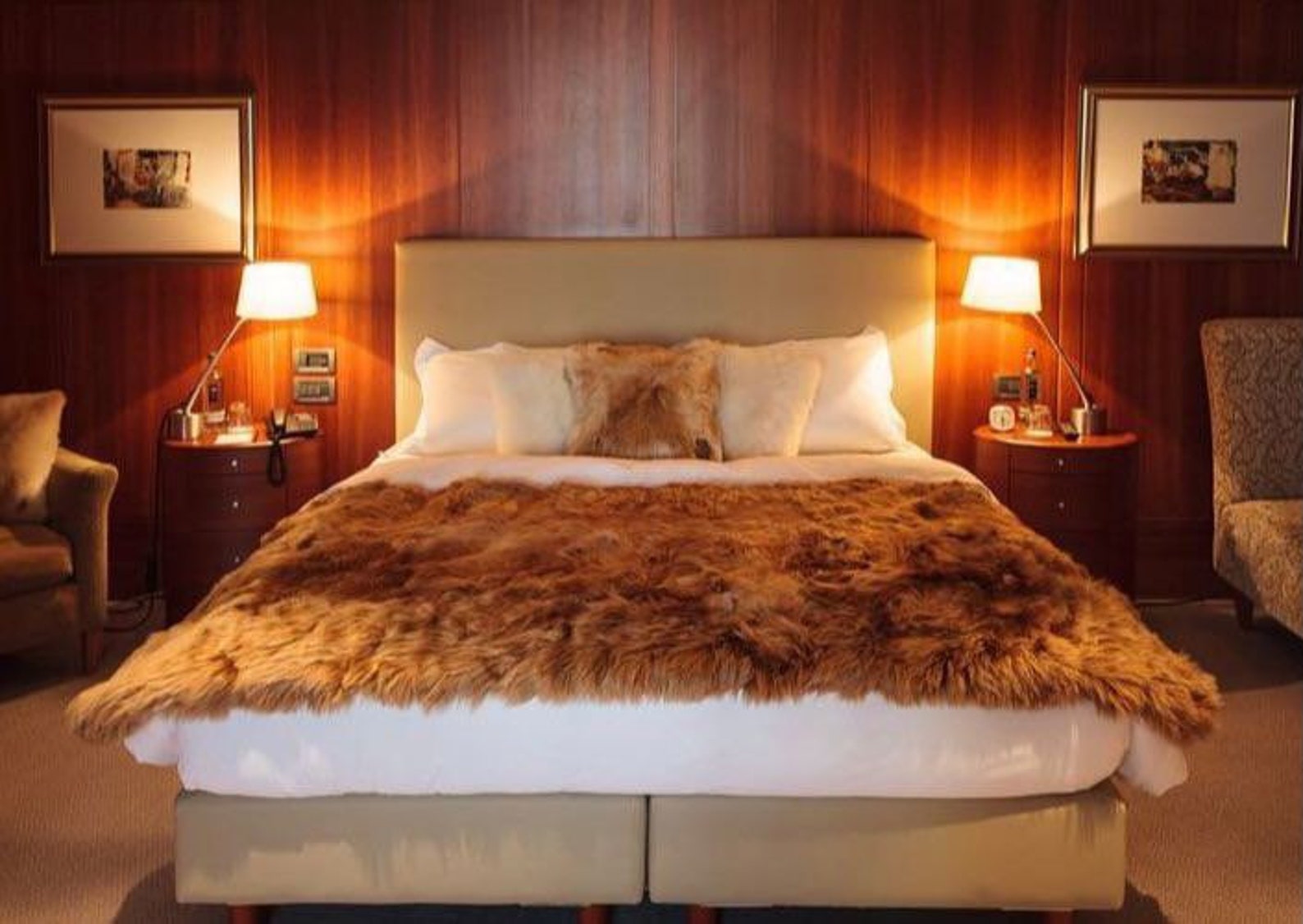 Luxurious Brown Alpaca fur bedspread taupe color handmade in Etsy