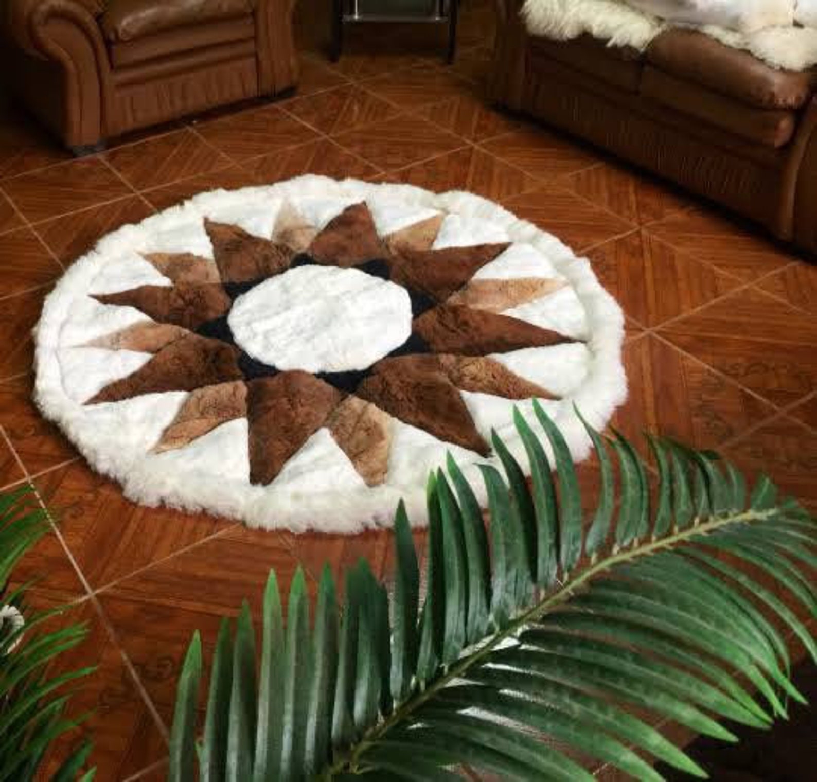 Round Alpaca fur rug handmade in Peru Alpaca fur rug Etsy