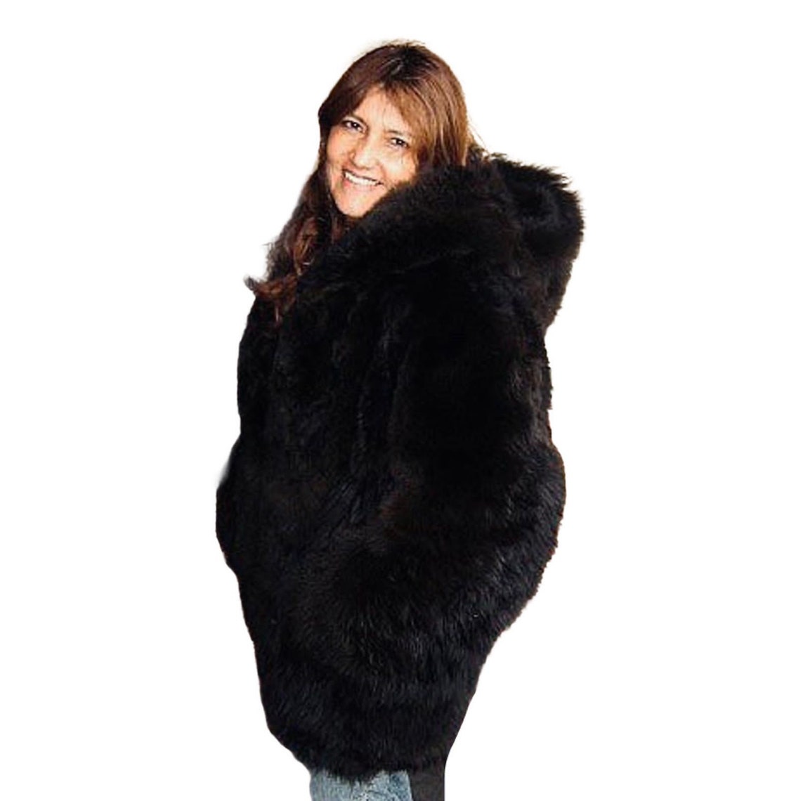 Unisex black Baby Alpaca Elegant Fur Coat handmade in Peru Etsy