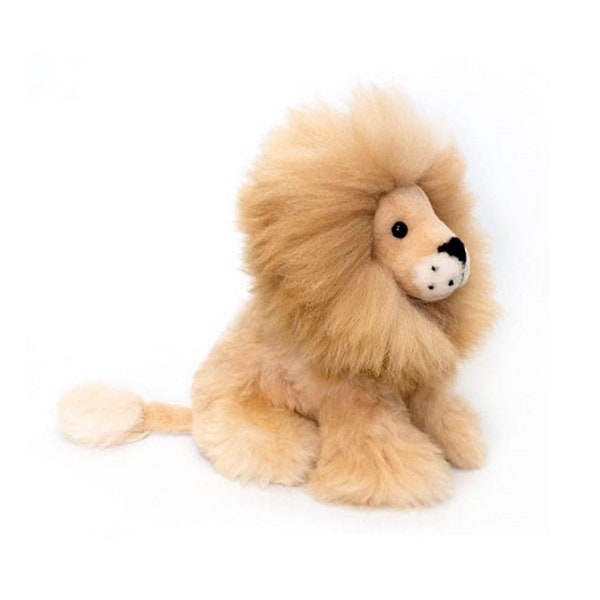Handmade Alpaca Fur Lion, Unique Stuffed Animal Lion, Handmade Alpaca Lion, Peruvian Alpaca Soft Toy, Fluffy Plush Lion, Gift Ideas For Kids