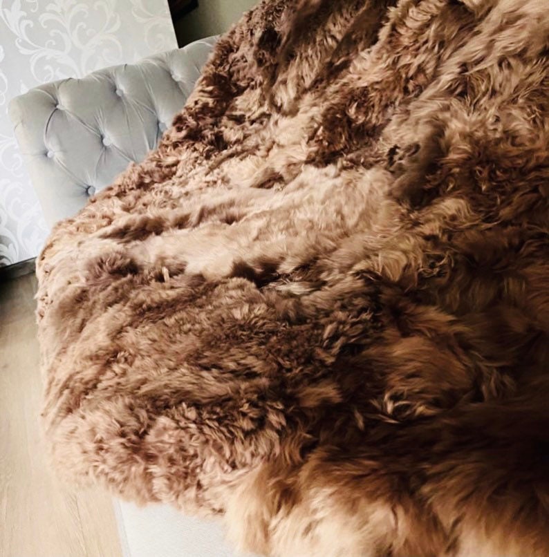 Luxurious brown Alpaca fur throw handmade in Peru Alpaca Etsy
