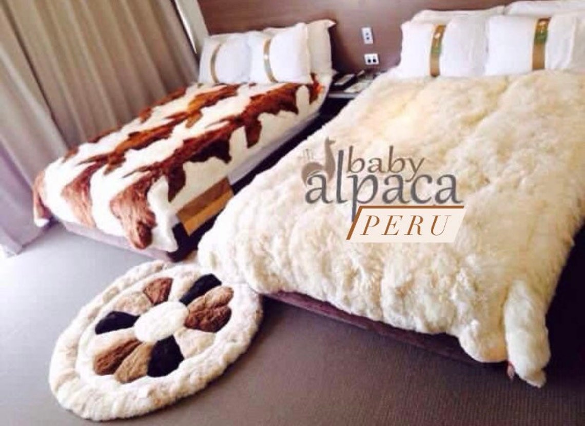 Baby Alpaca fur bedspread handmade in Peru Alpaca real fur Etsy