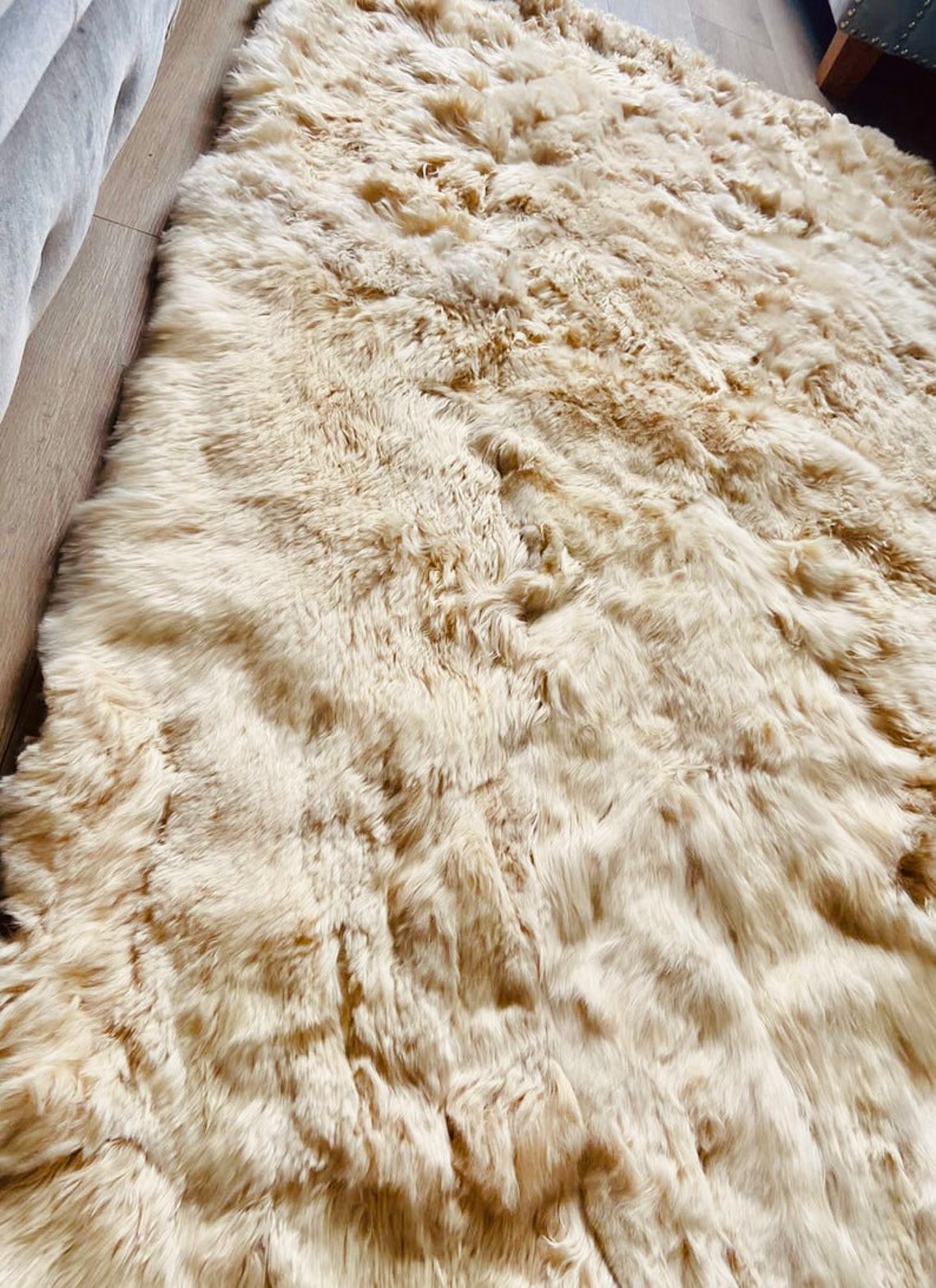 Luxurious champagne Alpaca fur rug Alpaca real fur rug Etsy