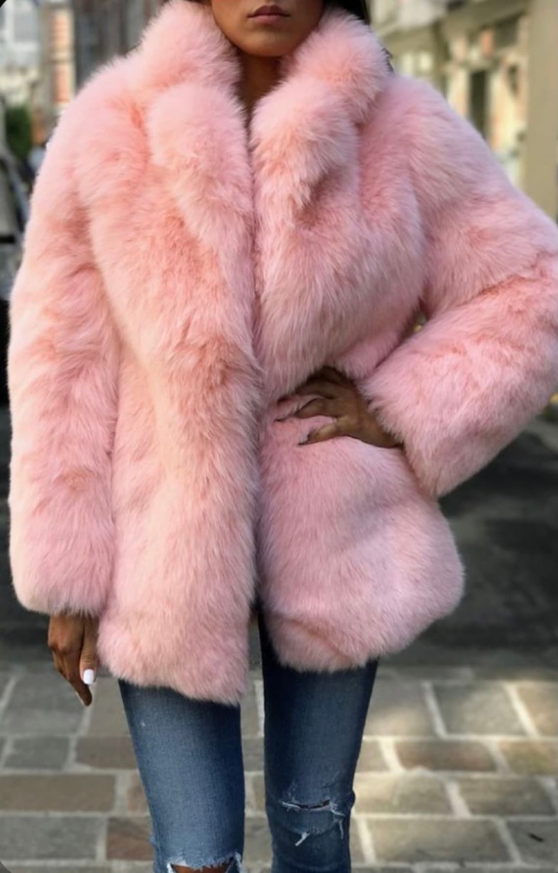 Luxurious Pink Baby Alpaca Elegant Fur Coat handmade in Peru Etsy