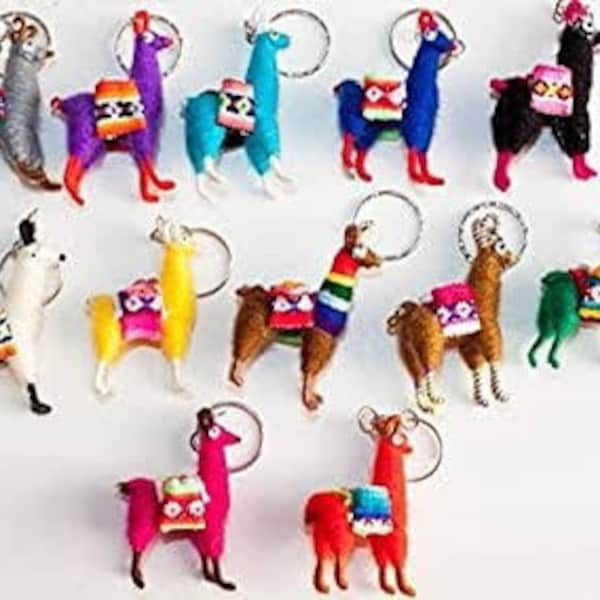 Lot von 10, 50, 100, 150, 200, 400 Lama-Lama-Geldbörsen, Glücksbringer-Schlüsselanhänger, Lama-Alpaka-Schlüsselanhänger – besonderes Hochzeitsgeschenk, kleiner Lama-Schlüsselanhänger