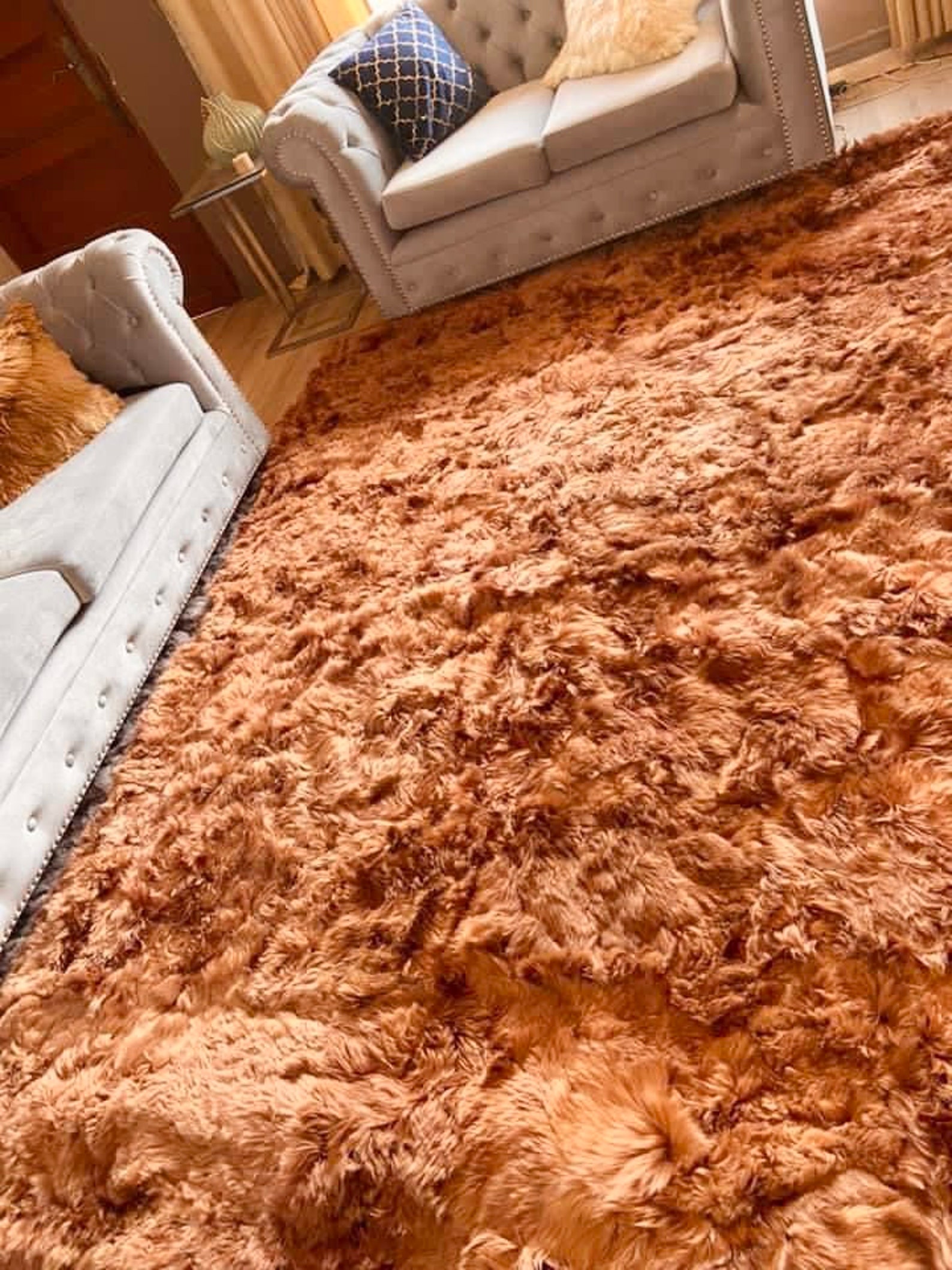 Luxurious brown Alpaca fur rug Alpaca real fur rug Plush Etsy