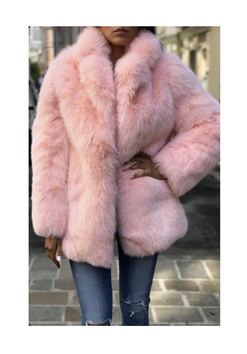 Luxurious Pink Baby Alpaca Elegant Fur Coat handmade in Peru Etsy
