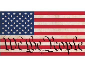 We The People Classic American Flag Decal (5.8" x 3.1")