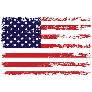 American Flag Decal - USA Distressed Flag Vinyl Sticker For Your Car, Jeep, Truck, Water Bottle, Laptop - Star-Spangled Banner (5.7&quot;x3.6&quot;)