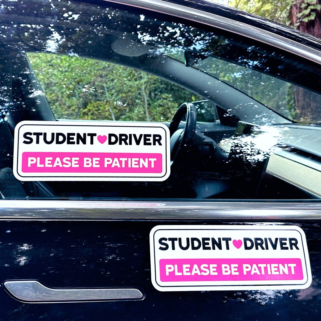 Student Driver Stickers Paintsafe, Removable Student