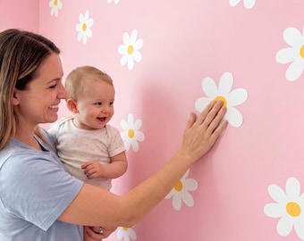 Daisy Wall Decals - Removable, Reusable Flower Stickers for Baby Nursery
