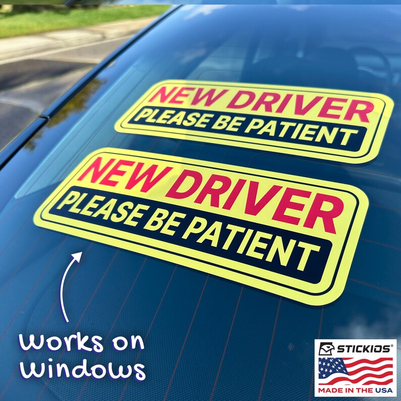 New Driver Stickers - Reusable Non-magnetic Vinyl Decals for Cars ...