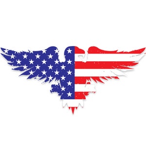 American Flag Decal - USA Eagle Distressed Flag Vinyl Stickers For Your Car, Jeep, Truck, Water Bottle, Laptop - American Eagles (3-Pack)