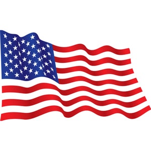 American Flag Decal - USA Wavy Flag Vinyl Sticker For Your Car, Jeep, Truck, Water Bottle, Laptop - The Patriot (5.75&quot;x3.5&quot;)