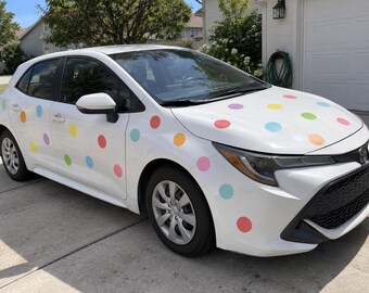 Car Costumes Polka Dot Car Stickers – 72 Removable, Paint-Safe Decals – Made in USA