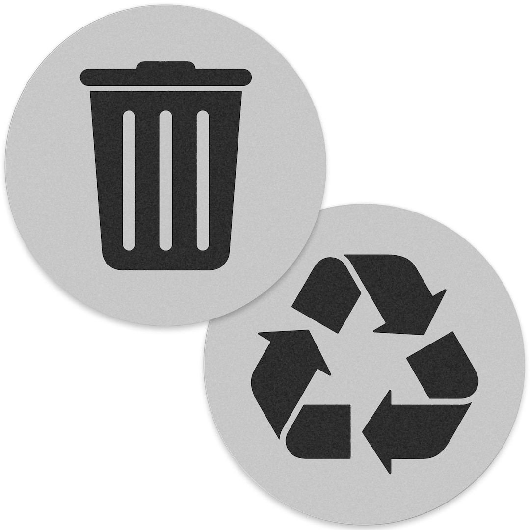 2 Pegatinas Metálicas Para Residuos De Austria (15 Cm) – Calcomanía Autoadhesiva Para Contenedor De Basura