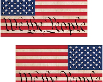 We The People Classic American Flag Decals - Forward & Reverse (2-Pack, 5.8" x 3.1")