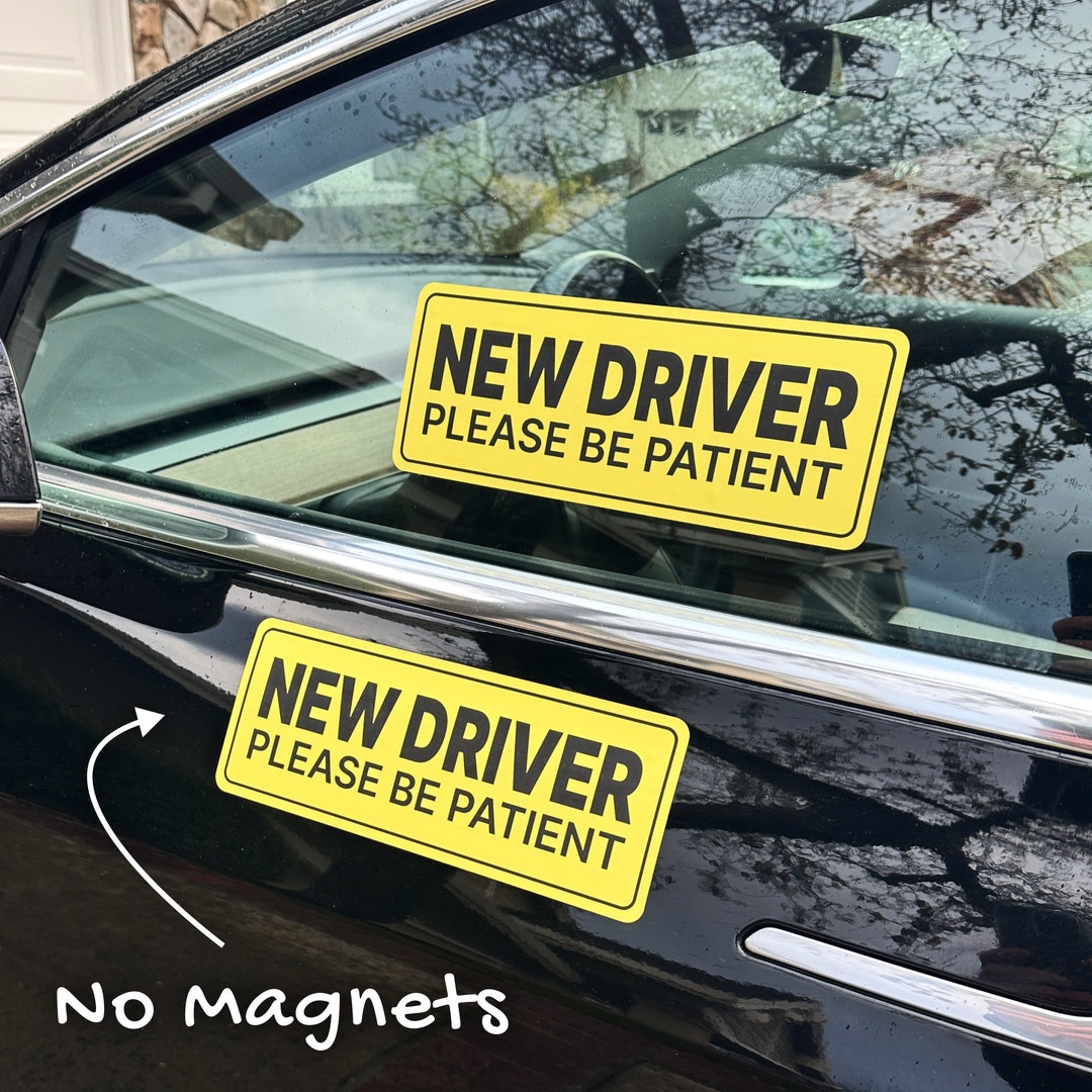 Power Clings Reusable New Driver Sticker Removable Non magnetic
