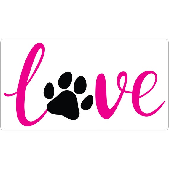 Pfotenabdruck Aufkleber rosa Text Hund Mama Aufkleber Haustier Aufkleber  für Ihr Auto, Fenster, Wasserflasche, Laptop Love Paw 5,75 x3 - .de