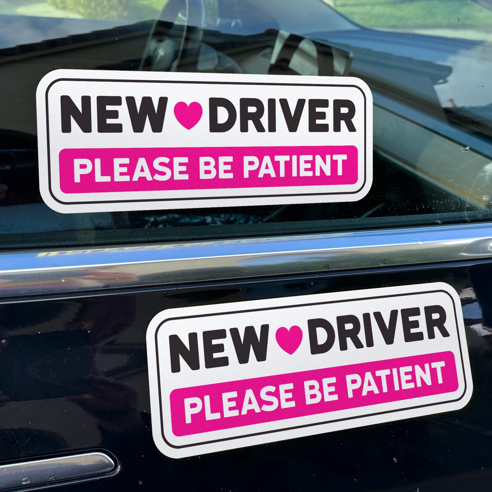 New Driver Stickers - Reusable Non-magnetic Vinyl Decals for Cars ...