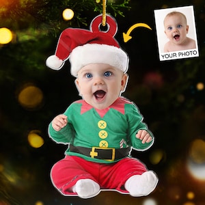 Adorable Newborn Baby - Personalized Photo Ornament, 2023 Baby Christmas Ornament, Hand Baby Christmas Ornament, Gift for Newborn Baby,
