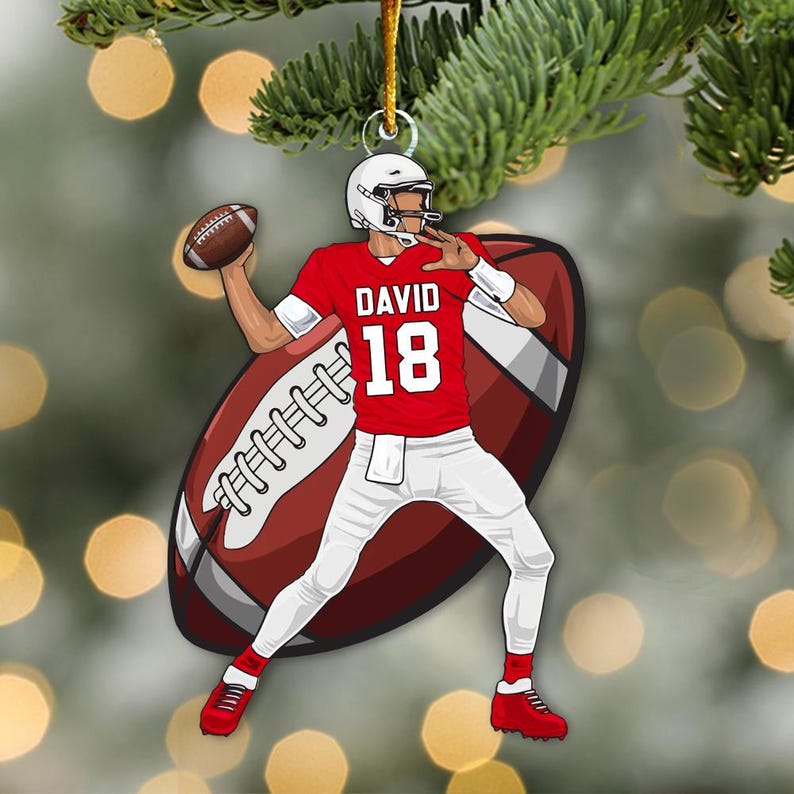 American Football Shoulder Pads Helmet Personalized Ornament Gift for