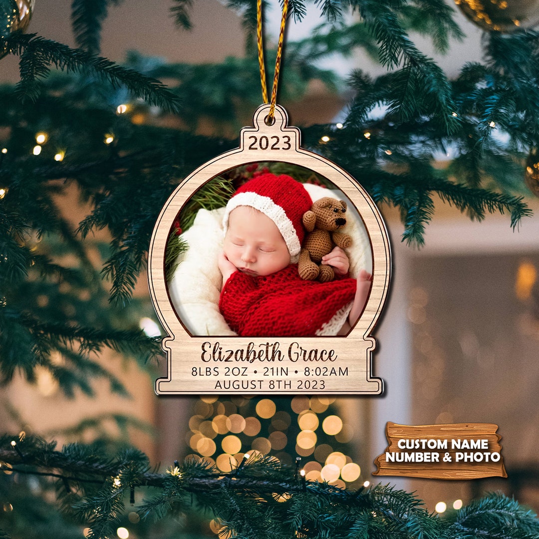 Personalized Baby Snow Globe Ornament 2023, 2023 Baby First Christmas