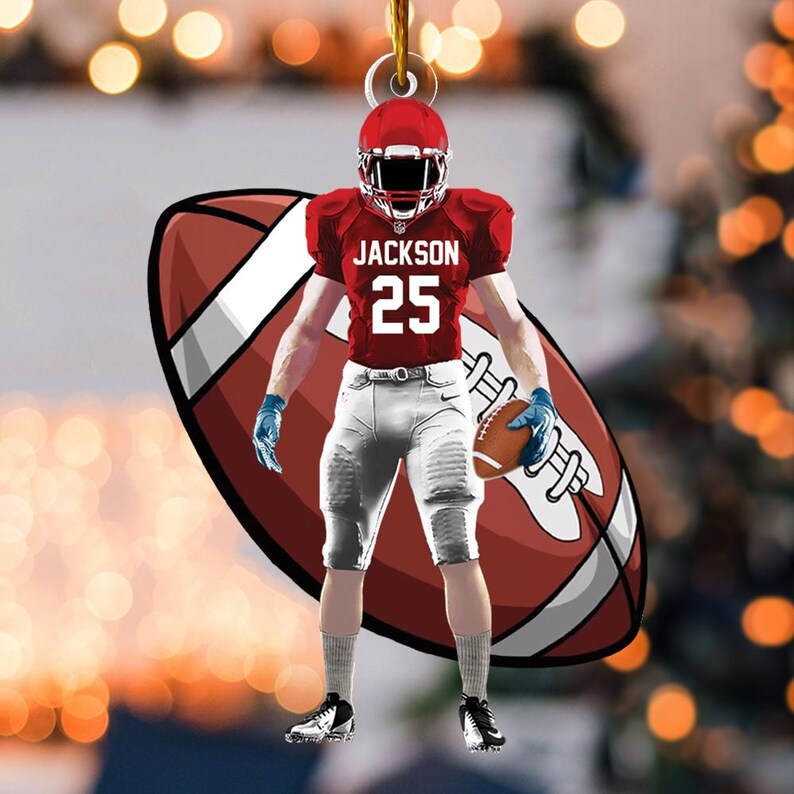 American Football Shoulder Pads Helmet Personalized Ornament Gift for