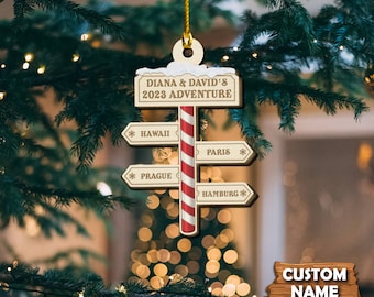 Our Adventure 2023 - Personalized Wooden Ornament, Custom Adventure Ornament, Funny Ornament,  Christmas Ornament, Xmas Tree Decor