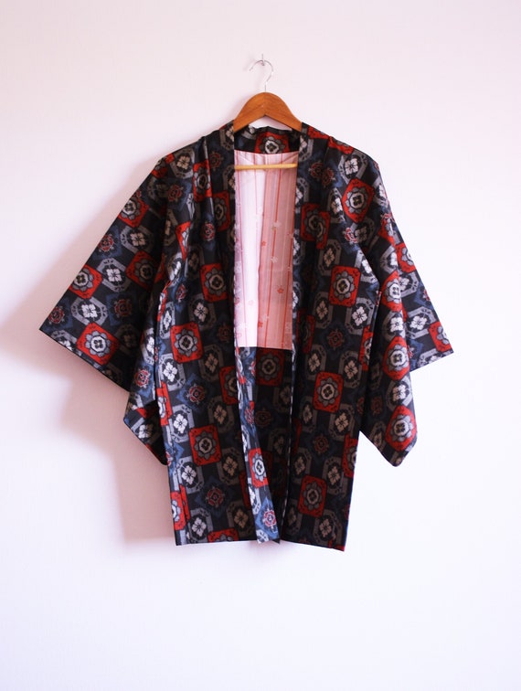 Vintage Haori Jacket, Tsumughi Haori Kimono Jacke… - image 1