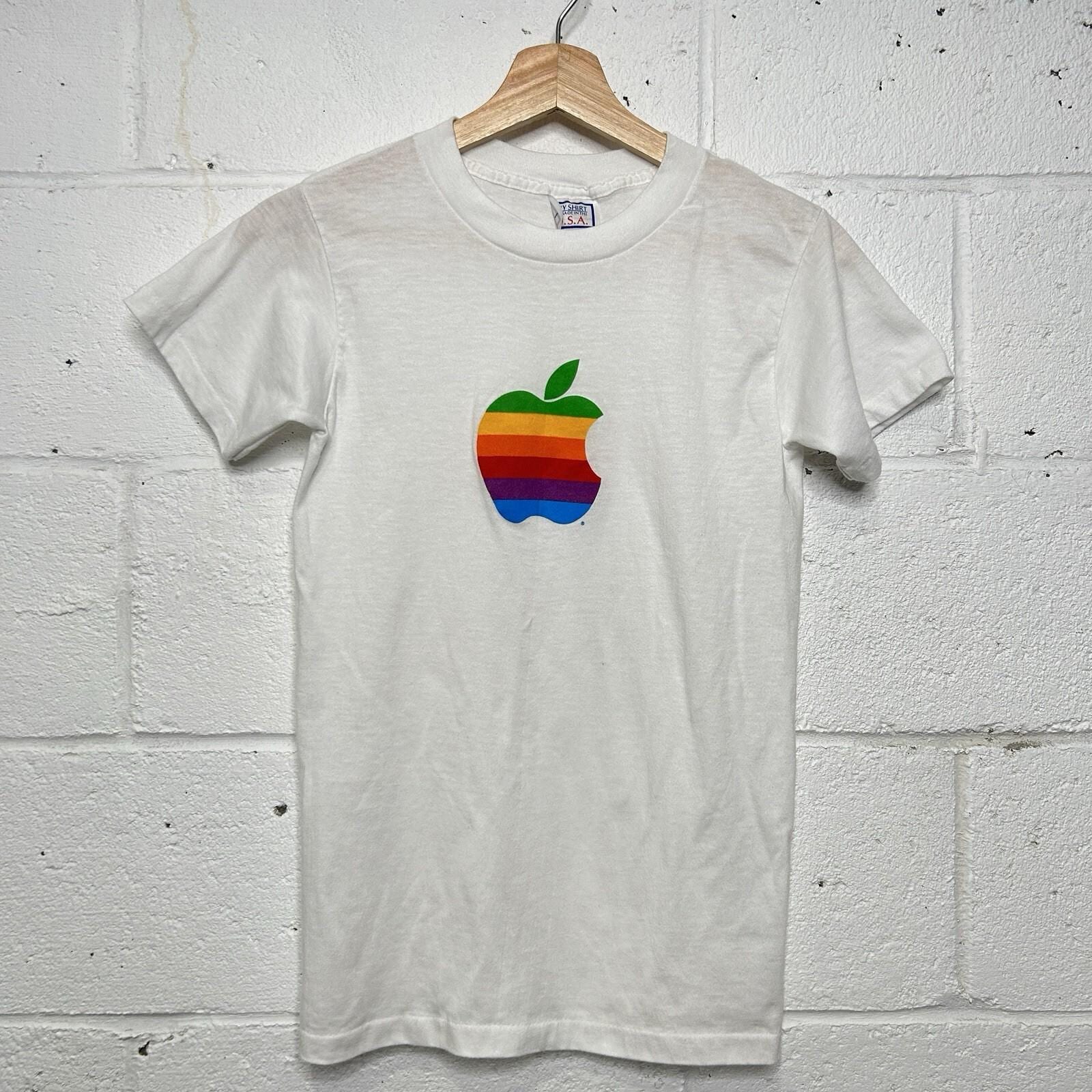 Apple Rainbow Logo T Shirt - Etsy