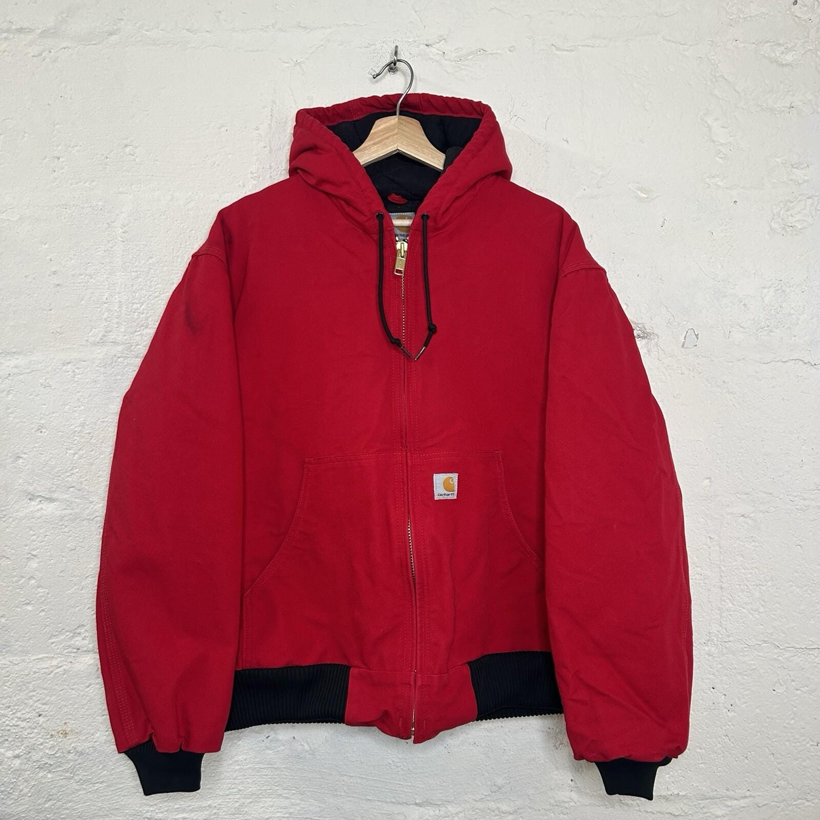 Red Carhartt Active Jacket - Etsy