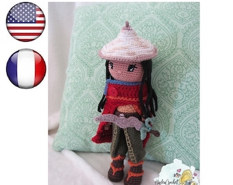 Dragon princess doll amigurumi pattern in English and French | crochet pattern | doll pattern | princess crochet | amigurumi pattern