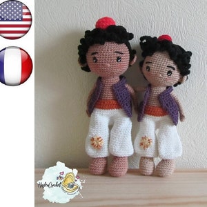 Amigurumi doll crochet pattern: Aladdin in English and French | doll crochet pattern | crochet pattern | amigurumi pattern