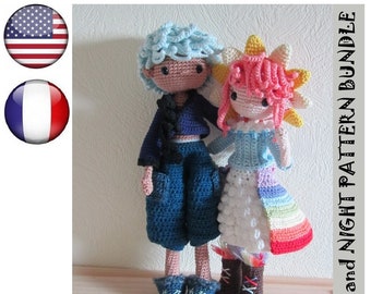 Kawai Fairy Crochet Doll Pattern Bundle: Night & Rainbow (PDF Pattern)