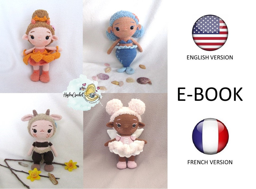 E-book Beginner Dolls EN-FR Amigurumi Crochet Pattern Bundle: 4 Easy Dolls  Doll Crochet Pattern Crochet Pattern Amigurumi Pattern 